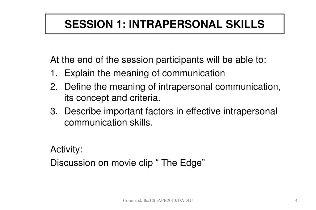 define intrapersonal skills