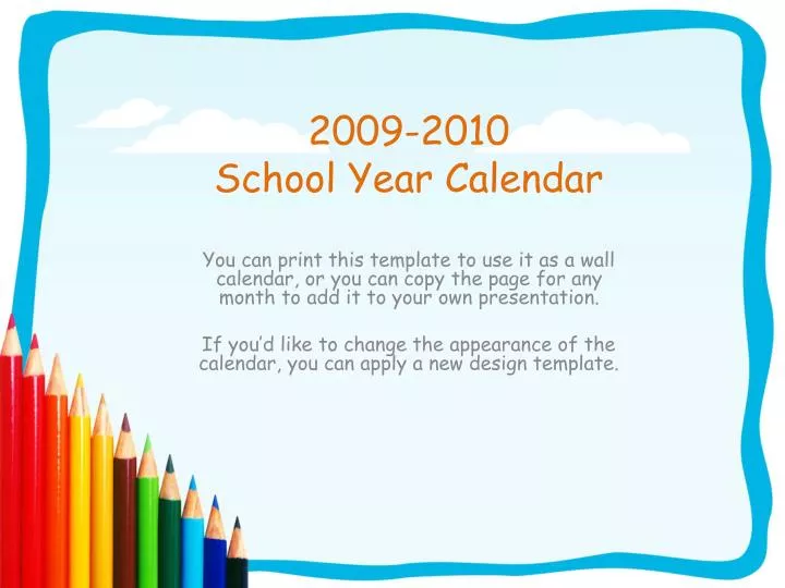 2009 2010 school year calendar n.