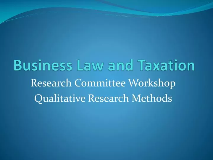 phd in taxation and business law