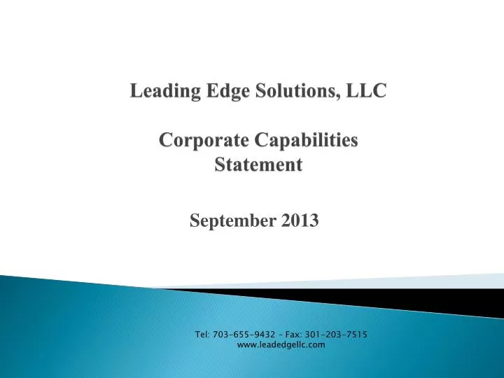 leading edge solutions llc corporate capabilities statement n.