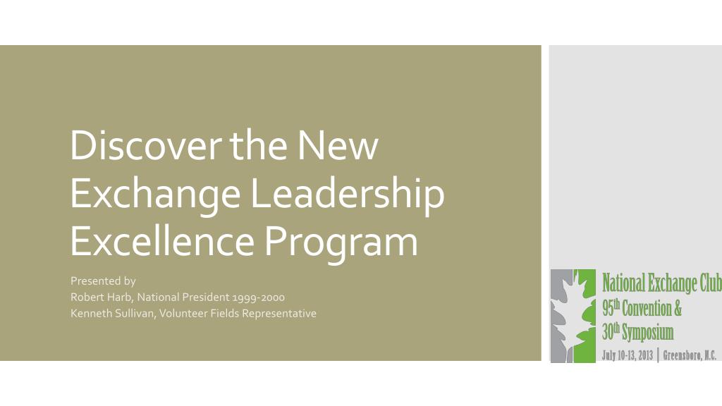 PPT - Discover the New Exchange Leadership Excellence Program ...