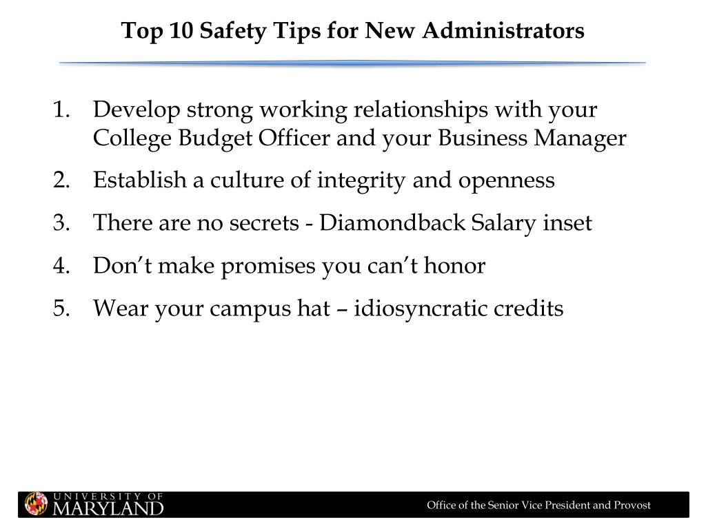 PPT - Budgeting 101 for New Administrators University of Maryland ...
