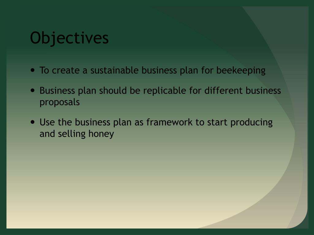 bee keeping business plan sample