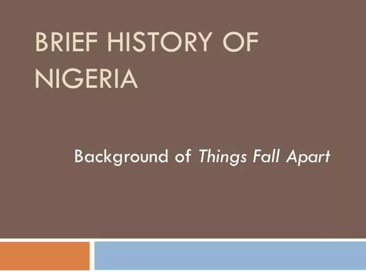 presentation on the history of nigeria