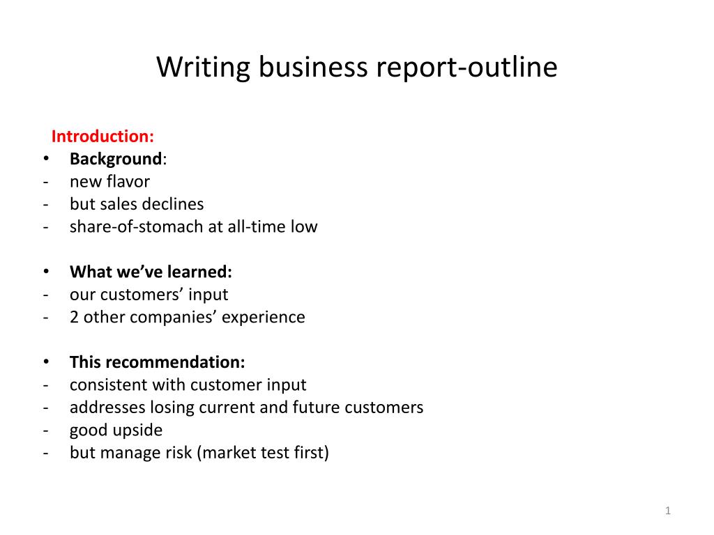 business report presentation meaning