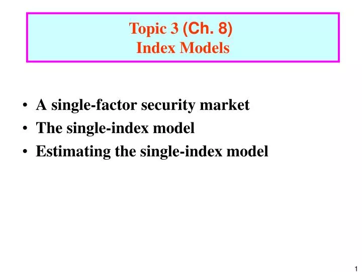 Model investopedia index single Difference between