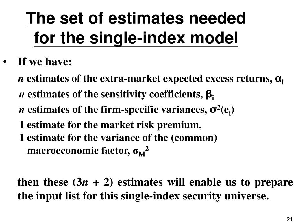 Investopedia single index model Sharpe Theory