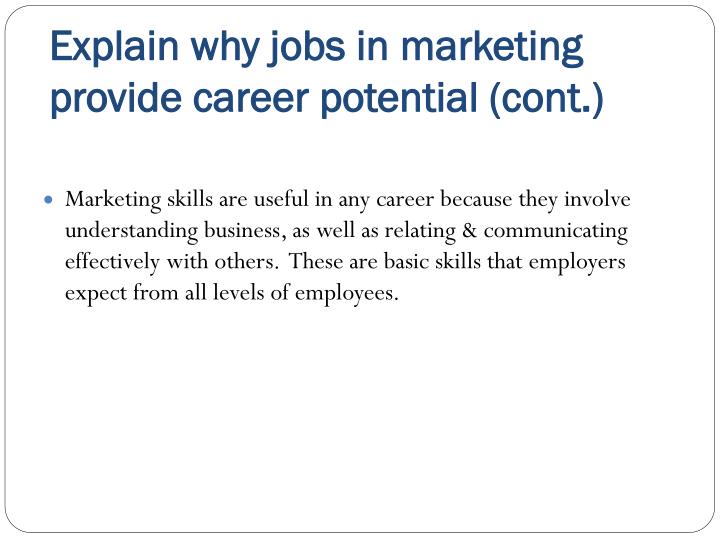 why a career in marketing