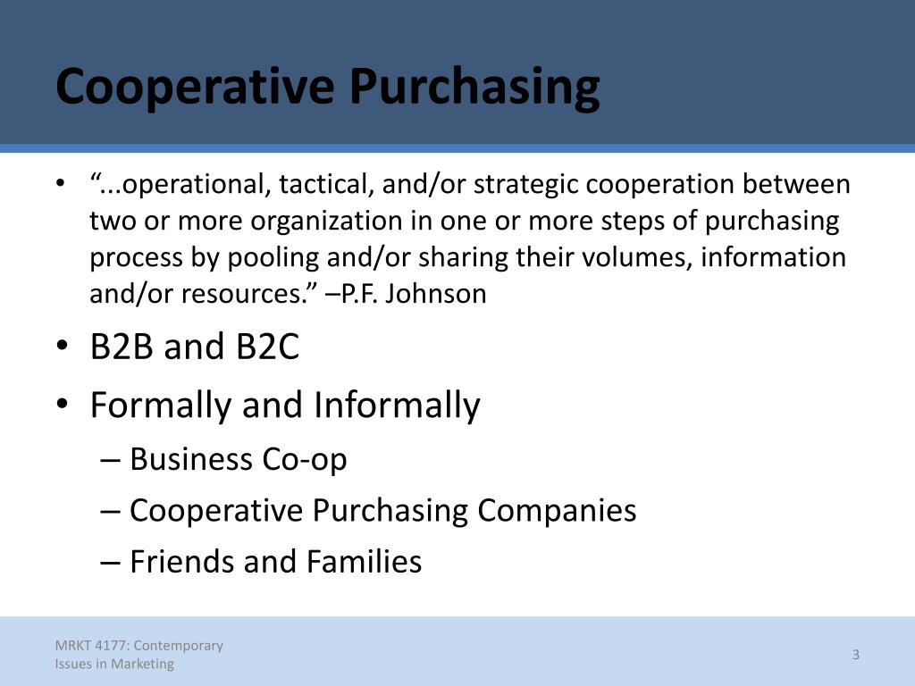 PPT Contemporary Issues in Marketing Cooperative Purchasing Old vs