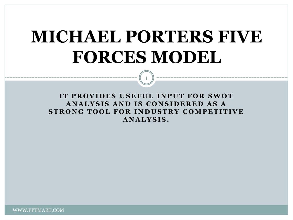 PPT - MICHAEL PORTERS FIVE FORCES MODEL PowerPoint Presentation, free  download - ID:1665865