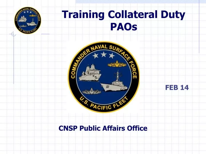 PPT - Training Collateral Duty PAOs PowerPoint Presentation, free ...