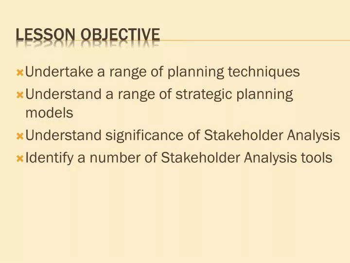 Objective words for presentation image