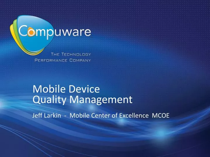 mobile device quality management n.