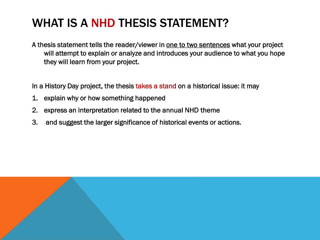 what is a thesis nhd