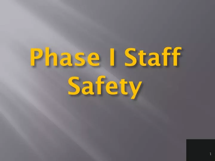 phase i staff safety n.