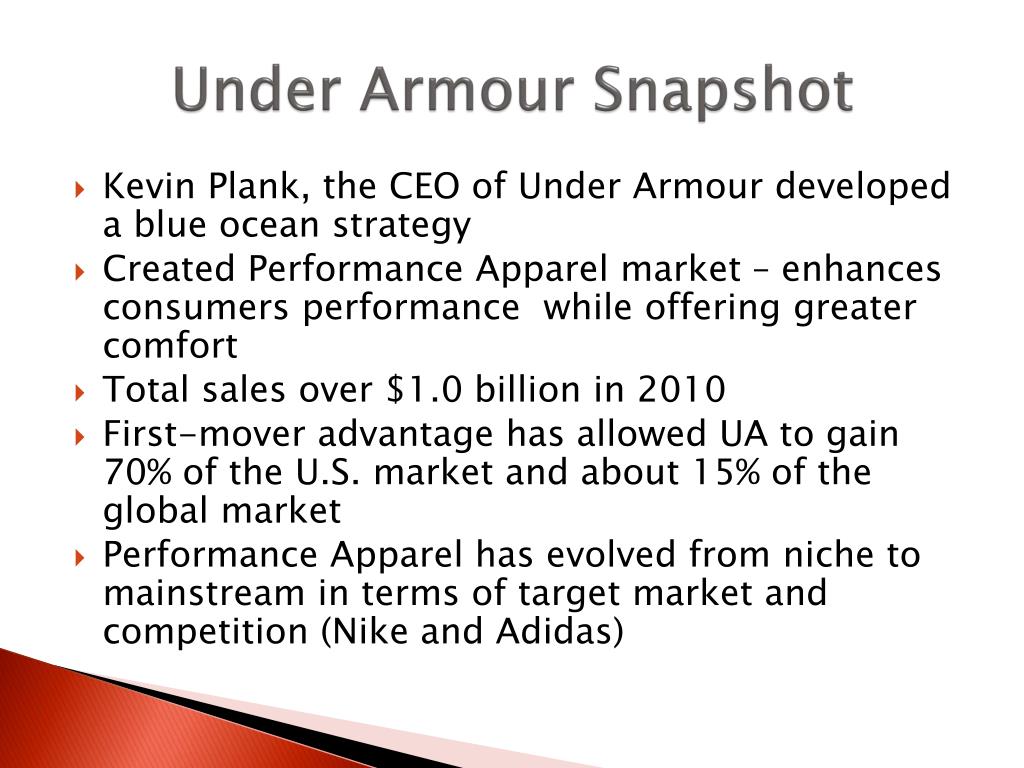 Target market on sale of under armour