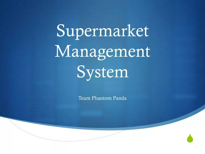supermarket system management presentation powerpoint ppt