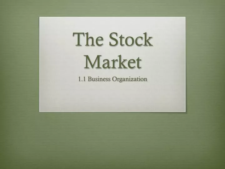 the stock market n.