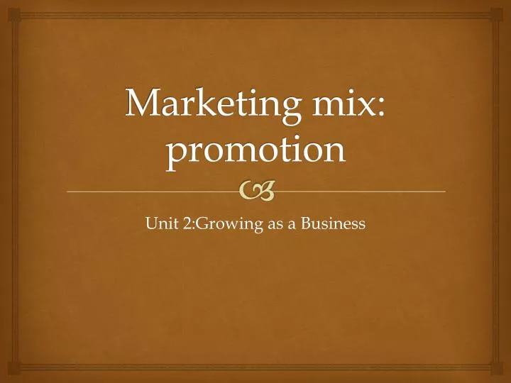 marketing mix promotion n.