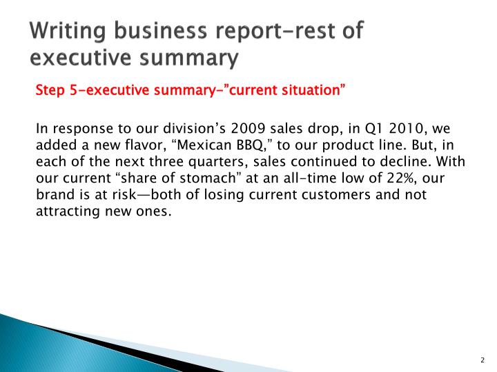 ppt writing business report rest of executive summary powerpoint
