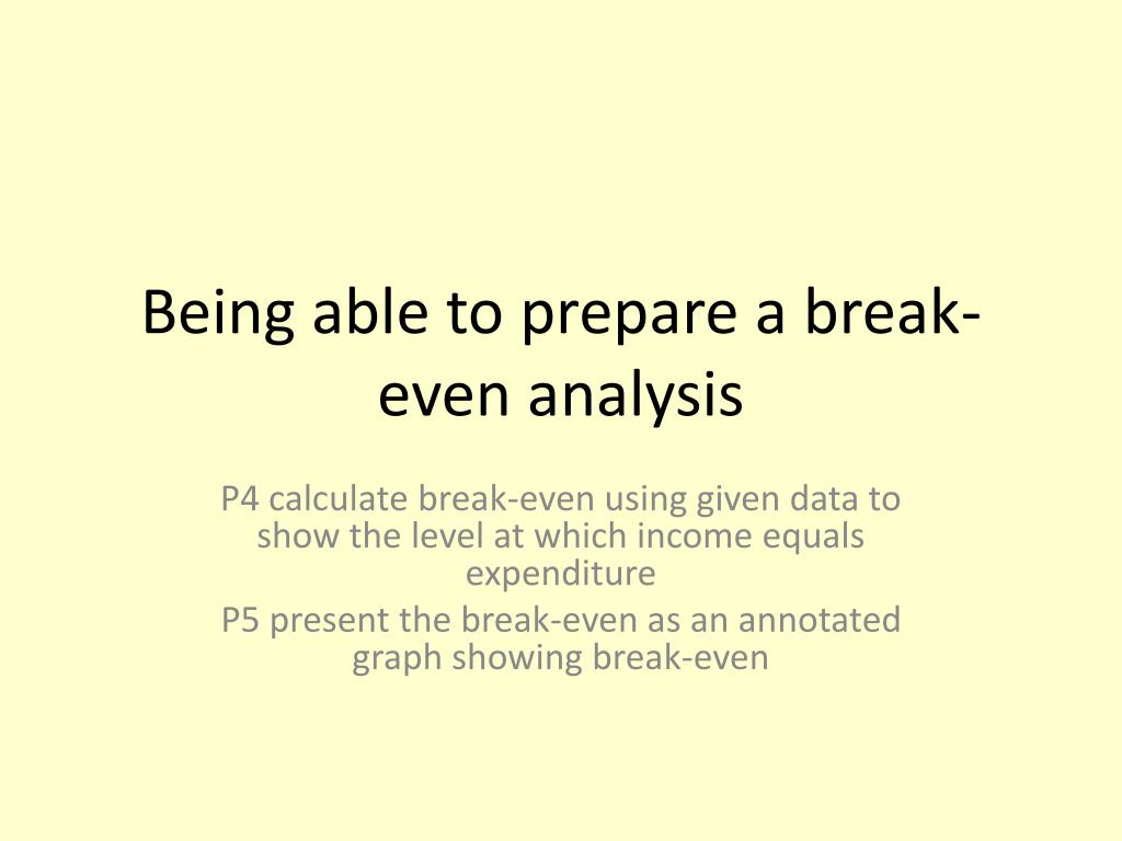 How To Prepare Break Even Chart