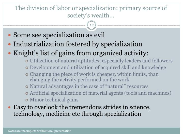 the division of labor according to the division of labor according to