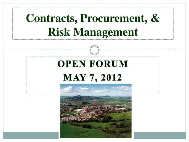 procurement risk and contract management assignment