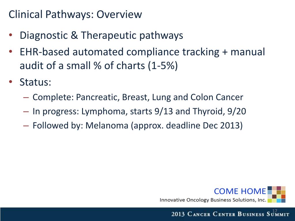 PPT - Innovative Cancer Care Initiative #1: Community Oncology Medical ...
