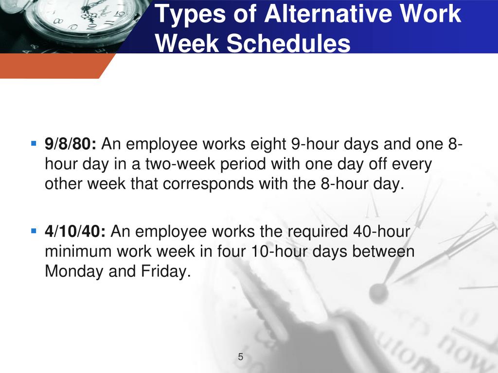 PPT Alternative Work Week Schedules PowerPoint Presentation, free