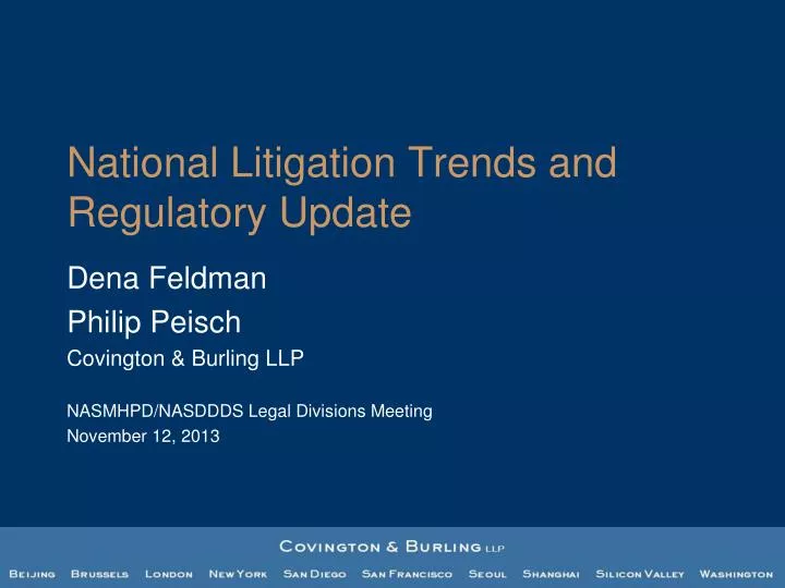 national litigation trends and regulatory update n.