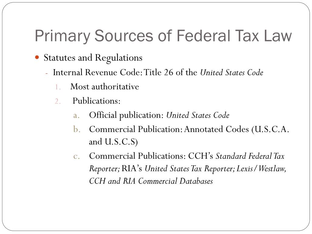 PPT - Federal Tax Law Research PowerPoint Presentation, free download ...