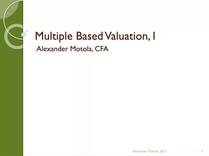 PPT - Multiple Based Valuation, I PowerPoint Presentation, free ...