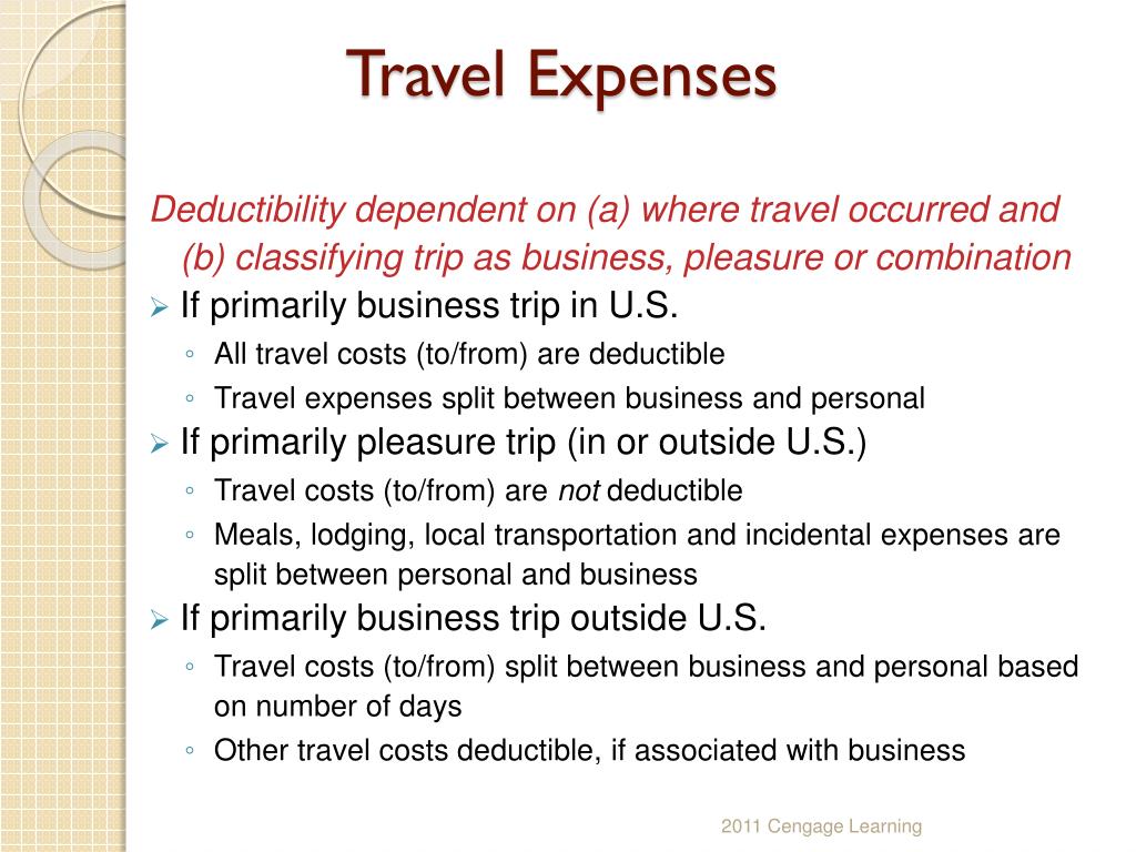 travel expenses non deductible