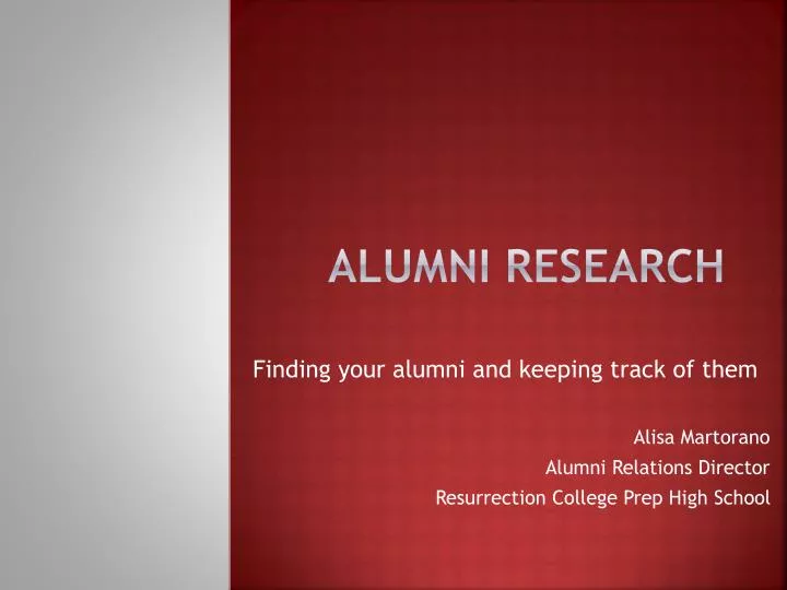 alumni research n.
