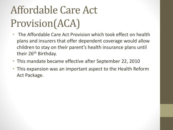 PPT - Effects of Federal Policy to Insure Young Adults ...