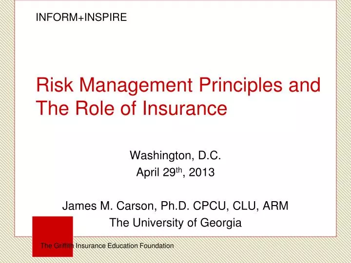 PPT - Risk Management Principles and The Role of Insurance PowerPoint