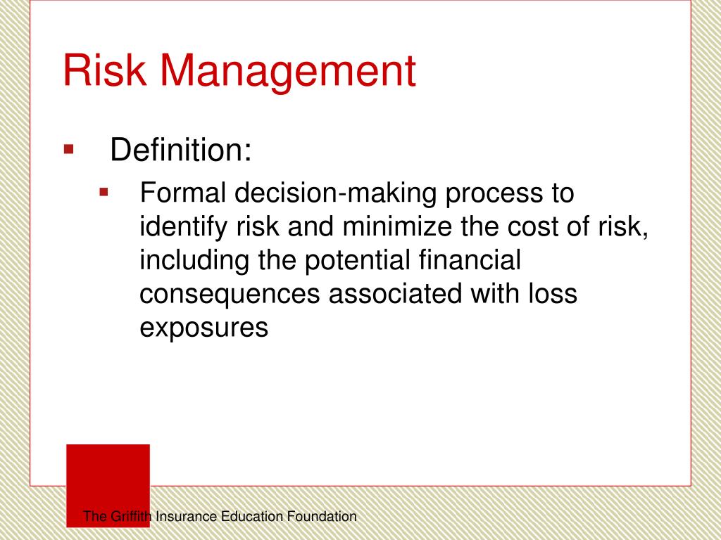 PPT - Risk Management Principles and The Role of Insurance PowerPoint