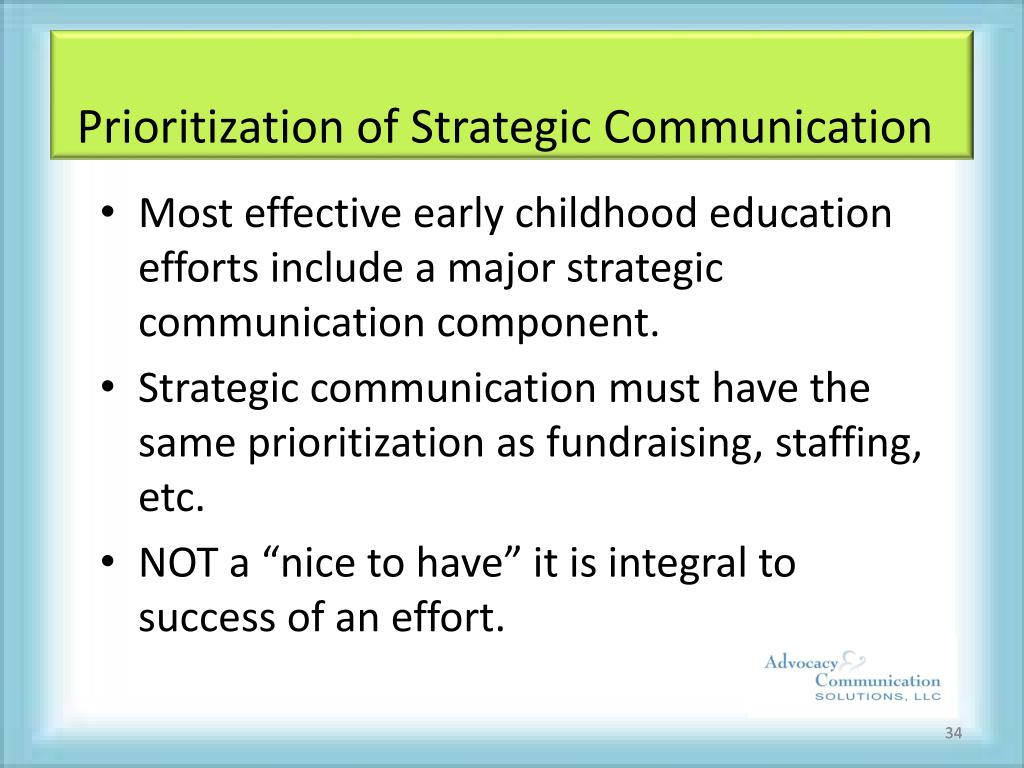 Prioritize Communication PPT - Advocacy, Communication & Media Relations Strategies for Early ...