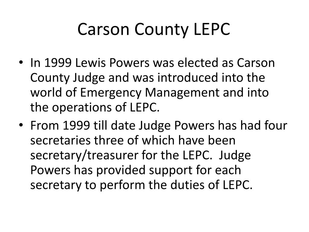 PPT LEPC for Carson County, Groom, Panhandle, Skellytown and White