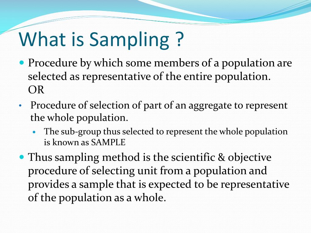 what is the purpose of sampling in research essay