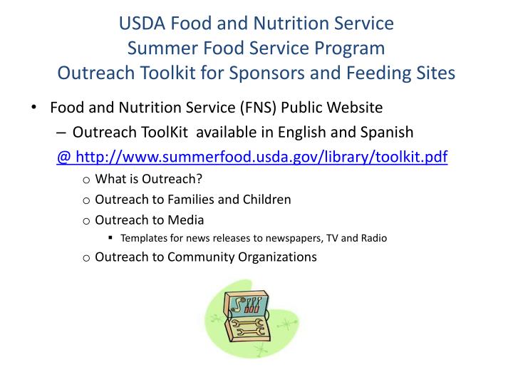 PPT USDA Food and Nutrition Service (FNS) Summer Food Service Program