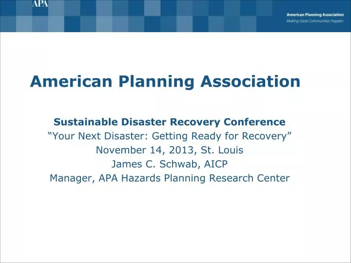 PPT American Planning Association PowerPoint Presentation, free