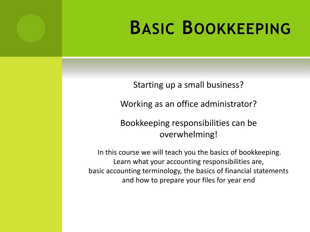 bookkeeping presentation
