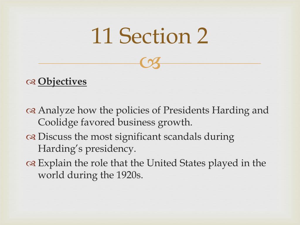 presidents harding and coolidge favored policies that