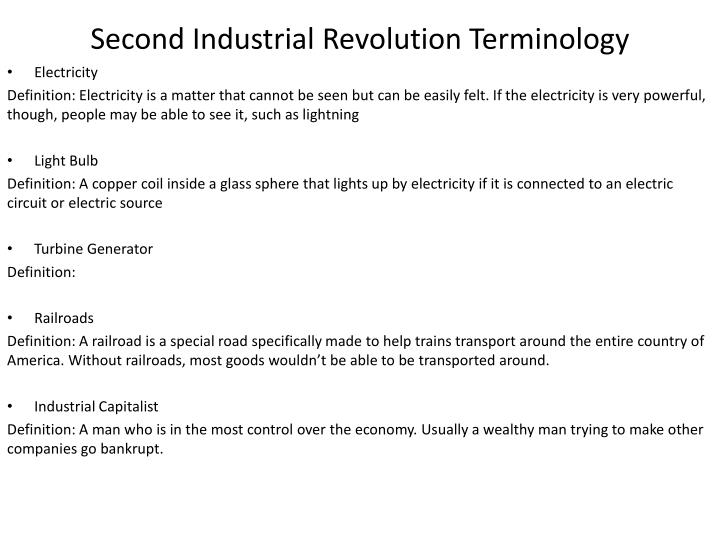 second industrial revolution definition