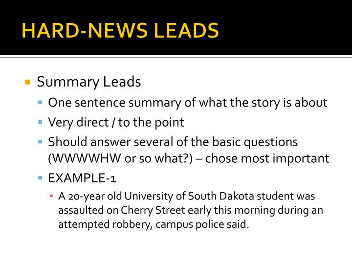 news leads