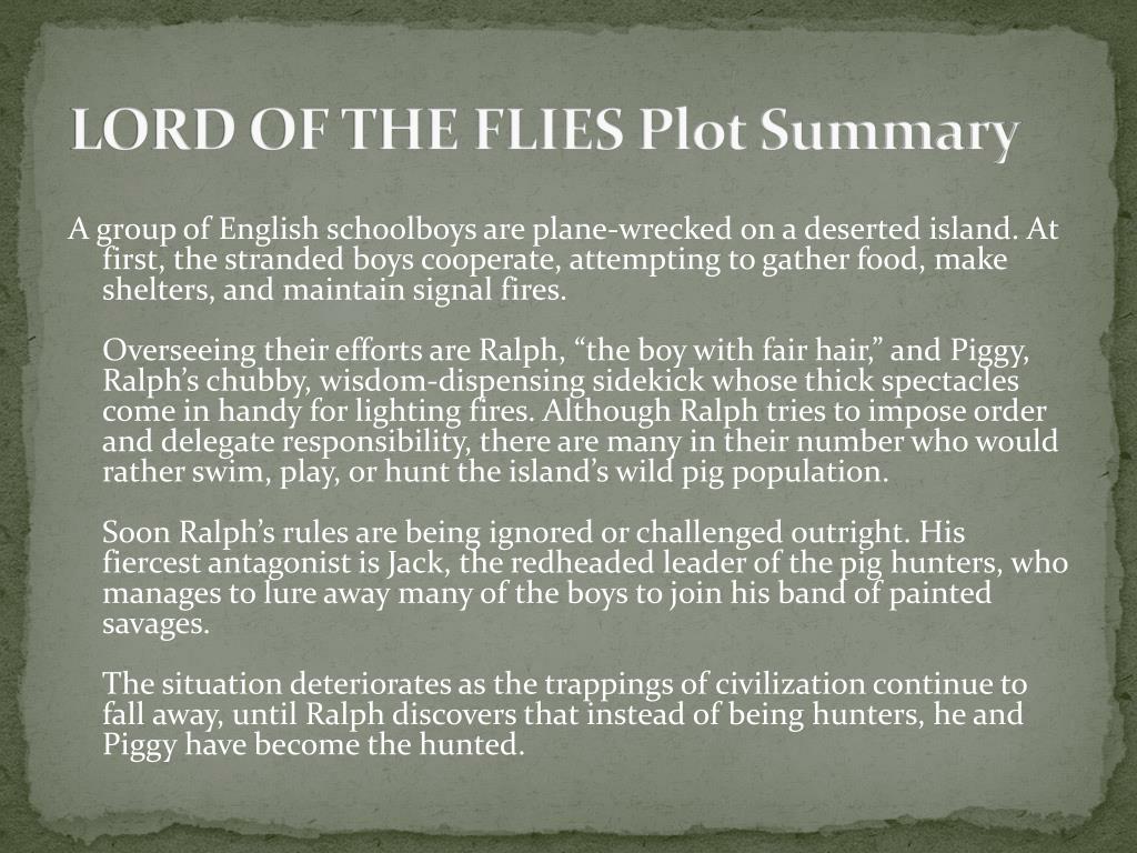 LORD OF THE FLIES Plot Summary.