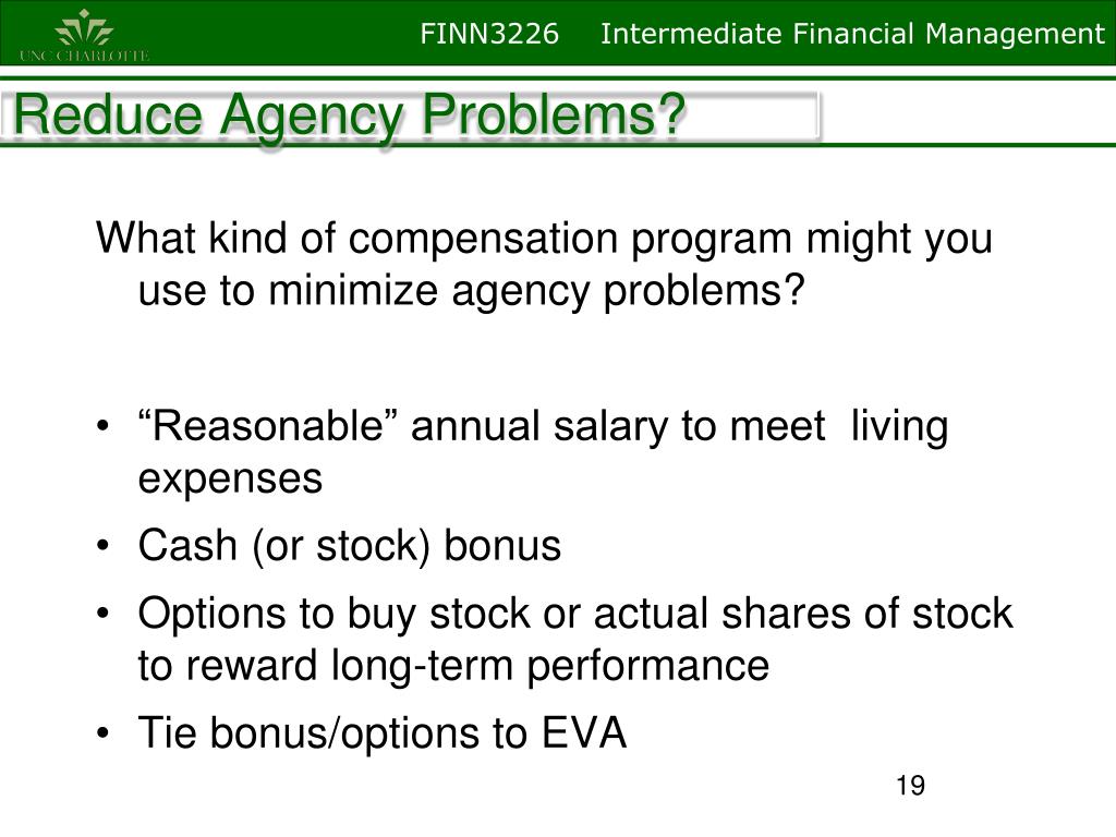 how to solve agency problems in financial management