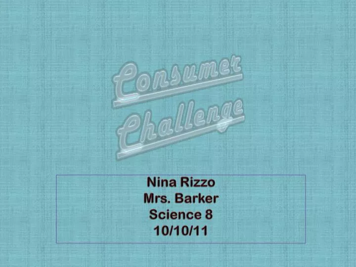 PPT - Consumer Challenge PowerPoint Presentation, free download - ID ...