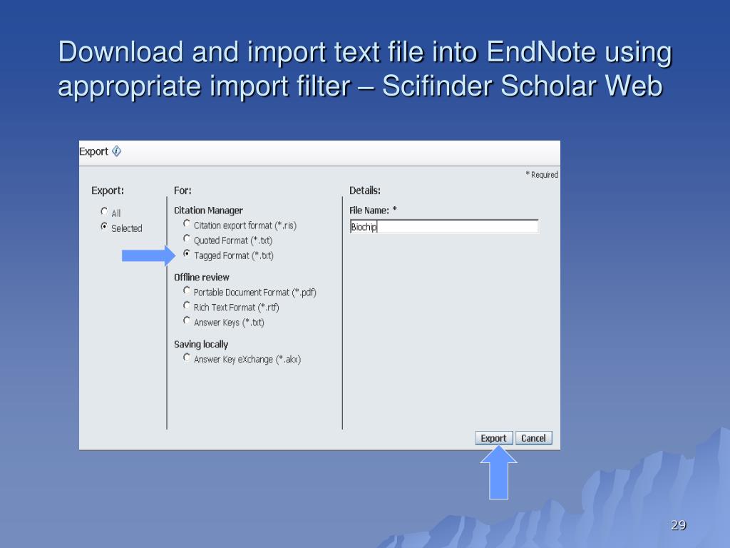 import option endnote web import option endnote web